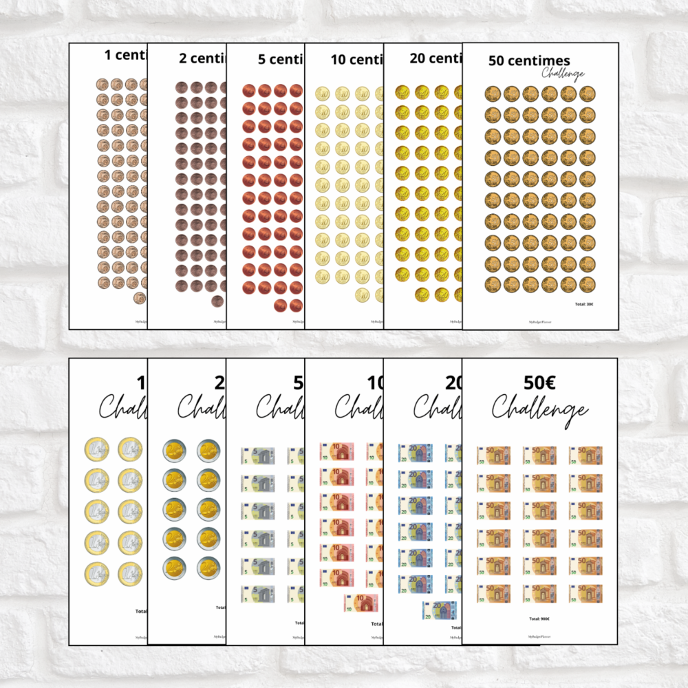 Lot 12 challenges pièces et billets