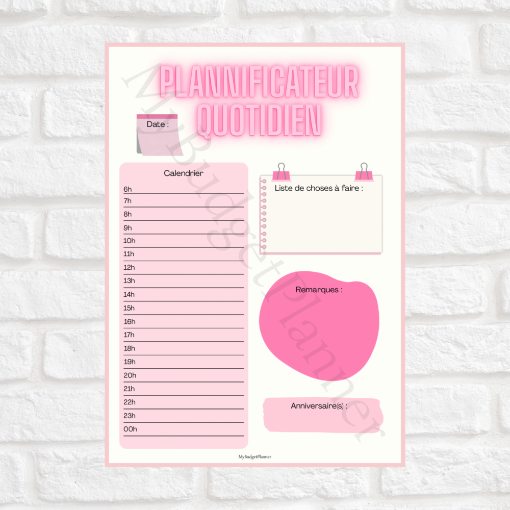 Planificateur quotidien