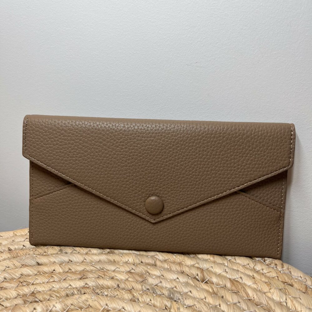 Pochette portefeuille beige