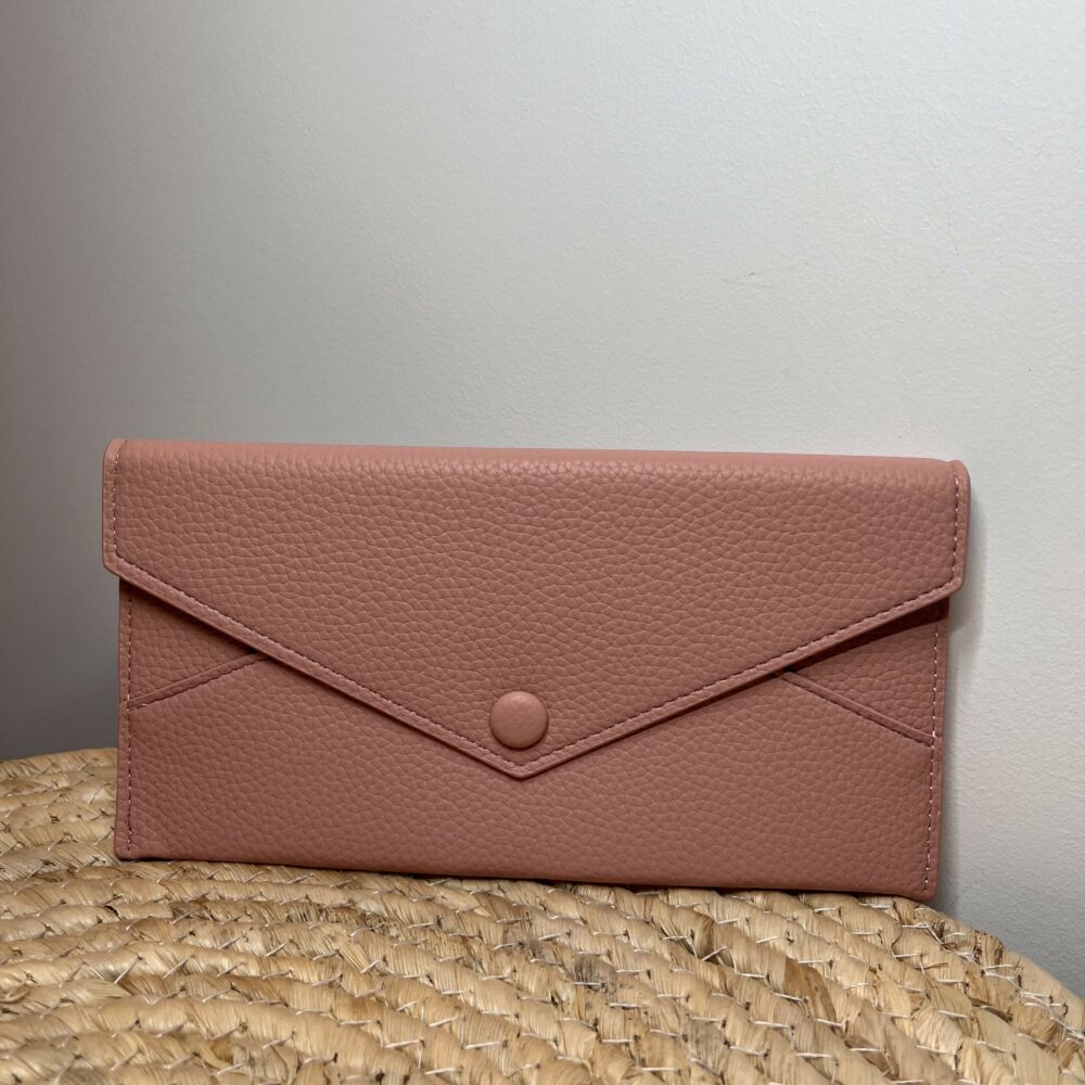 Pochette portefeuille rose