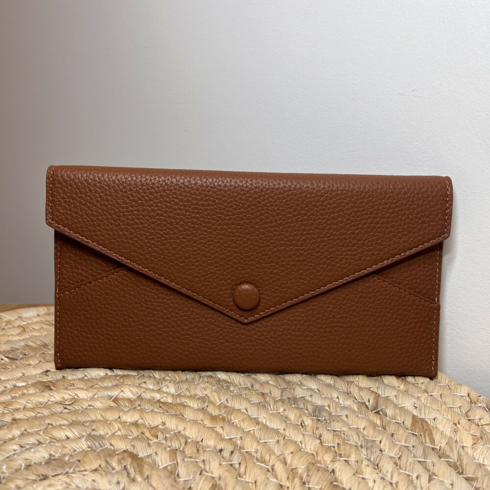 Pochette portefeuille marron