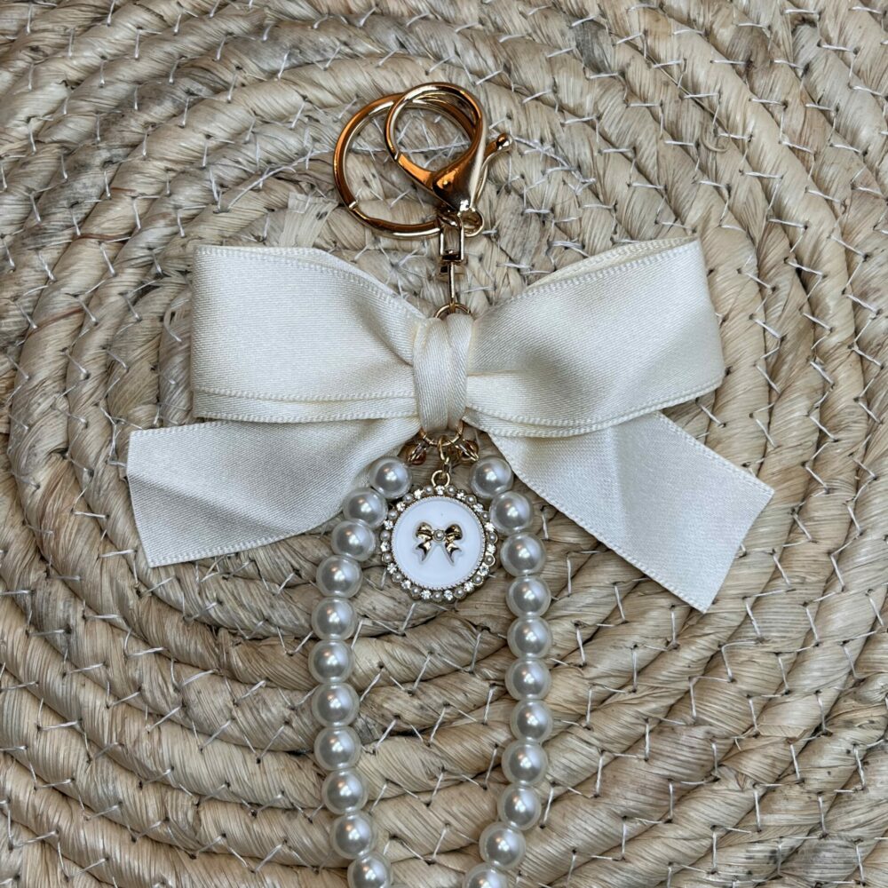 Porte-clés nœud beige