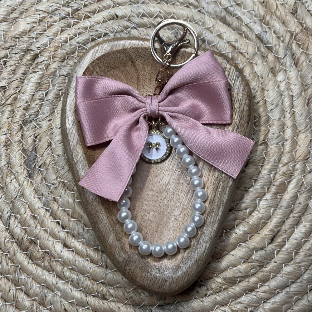 Porte-clés nœud rose