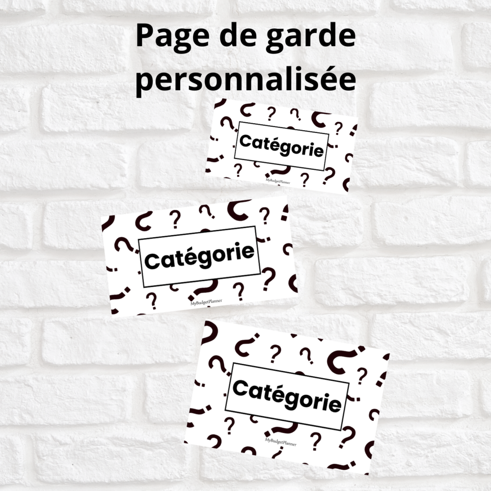 Page de garde personnalisée
