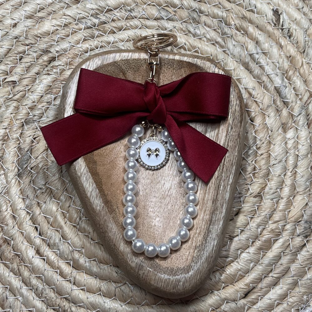 Porte-clés nœud rouge