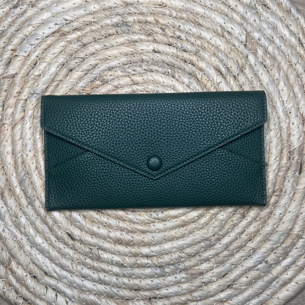Pochette portefeuille verte